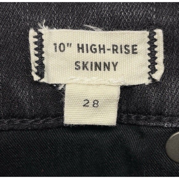 Madewell 10” High Rise Skinny Jeans Raw Hem Women’s Size 28 Exposed Button Fly - Picture 5 of 10